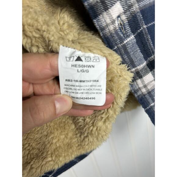 Wrangler MEN'S HEAVYWEIGHT SHERPA LINED PLAID SHIRT JACKET fall outdoor Sz L - Picture 8 of 9